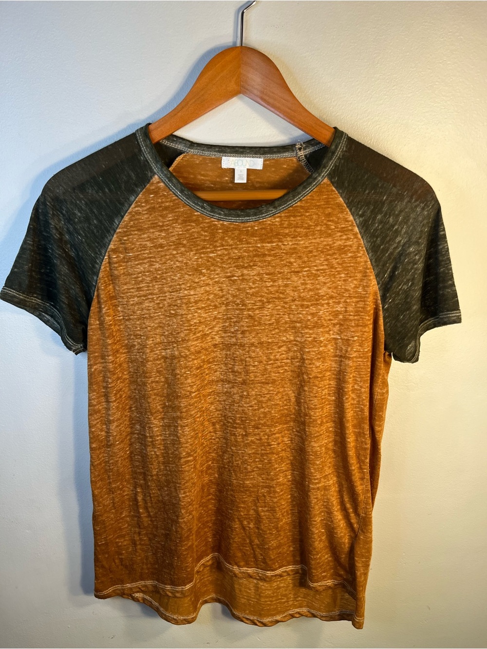 Burnout Tee Two-Tone Brown and Green Women’s Small